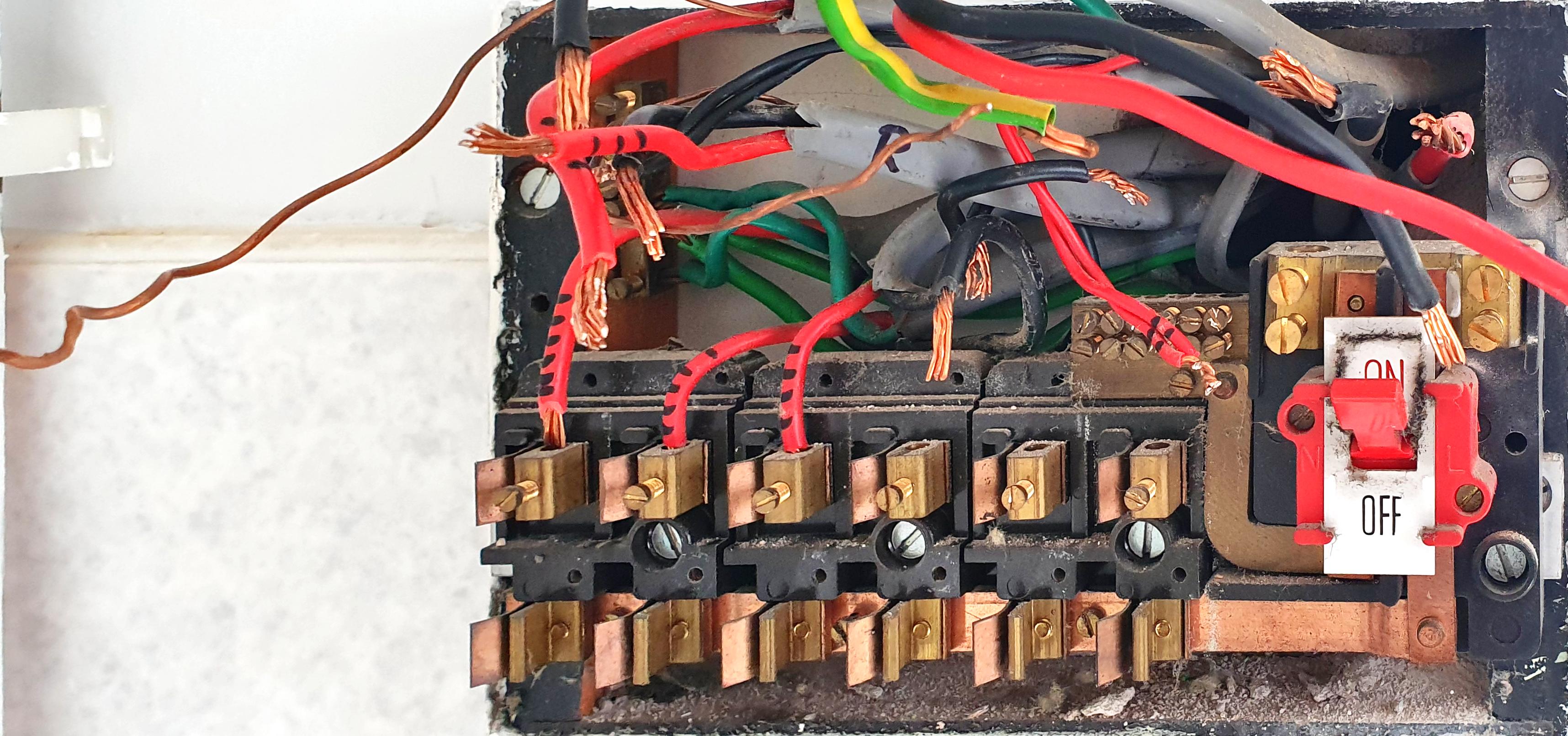 Inside old style fuse box